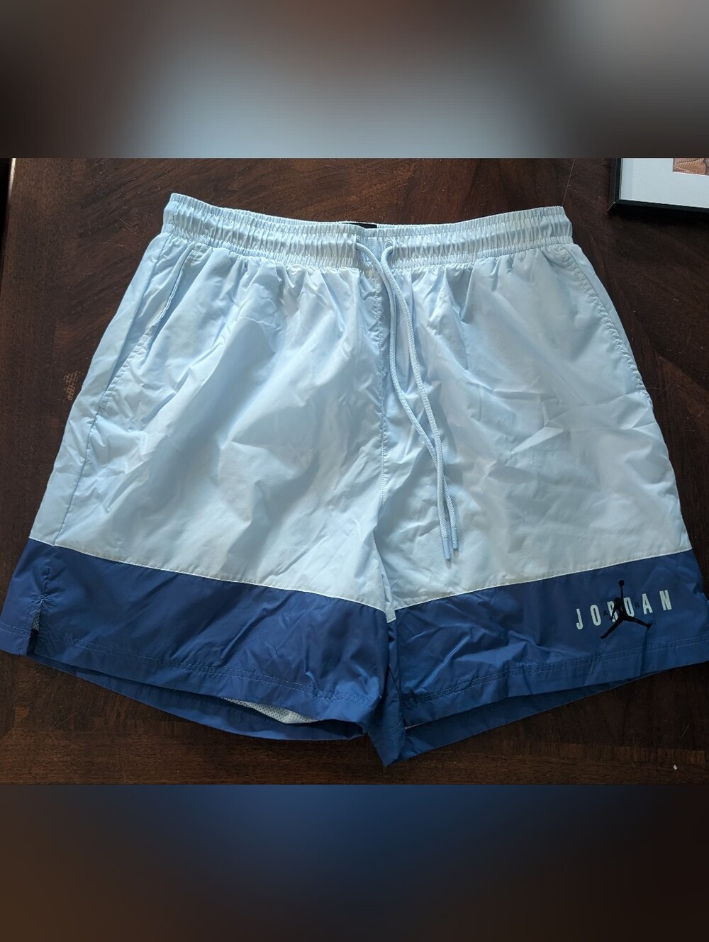 Air Jordan Light Blue & Navy Men’s Colorblock Swim Shorts